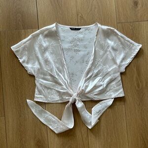 Elegant Pink Tie-Front Top